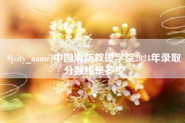 温州中国消防救援学院2024年录取分数线是多少