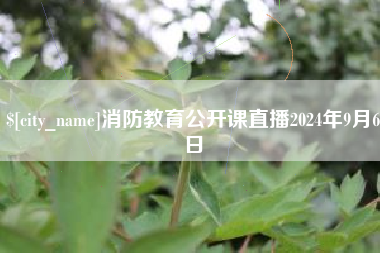 温州消防教育公开课直播2024年9月6日