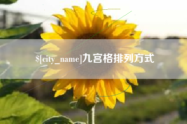 温州九宫格排列方式