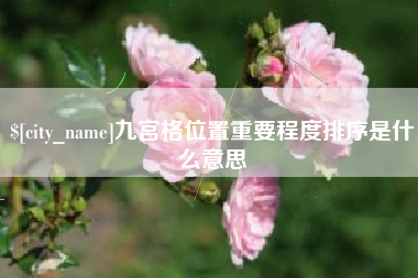 温州九宫格位置重要程度排序是什么意思