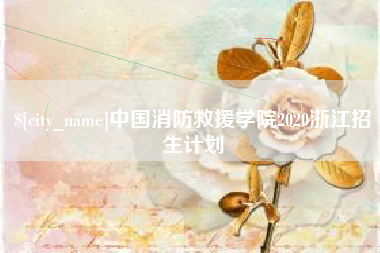 温州中国消防救援学院2020浙江招生计划