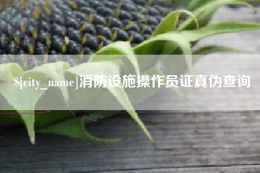 温州消防设施操作员证真伪查询