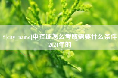 温州中控证怎么考取需要什么条件2024年的