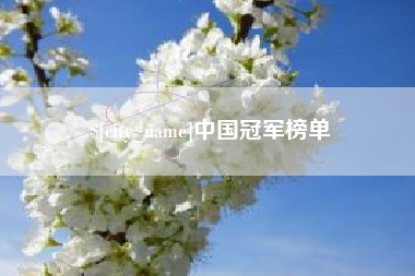 温州中国冠军榜单