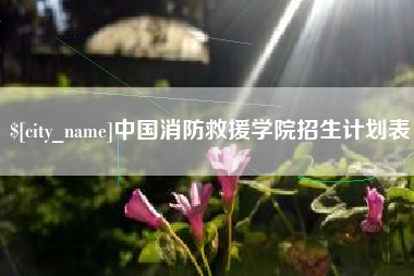 温州中国消防救援学院招生计划表